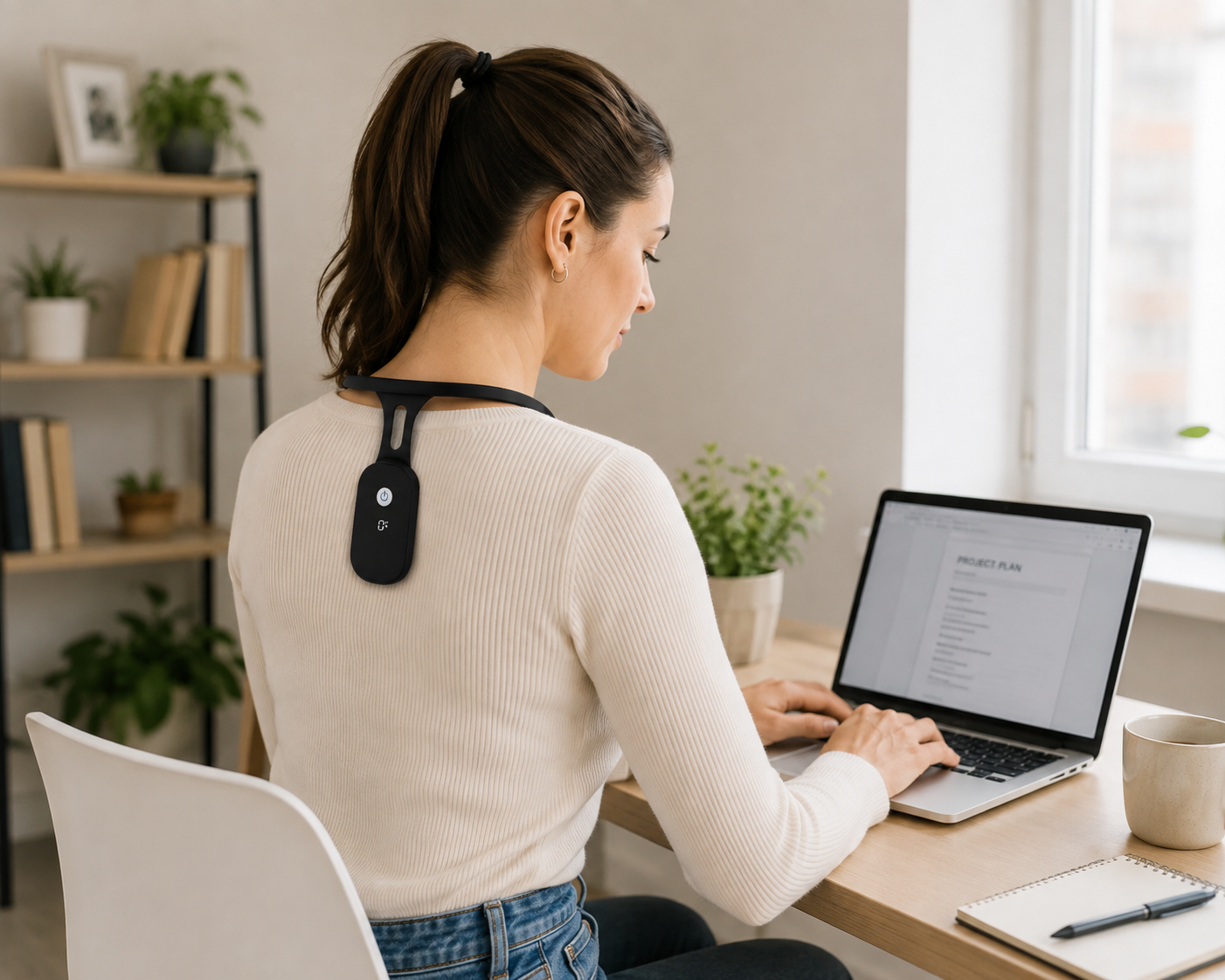 Smart Posture Corrector with Vibration Alert – Soft Silicone, USB Rechargeable