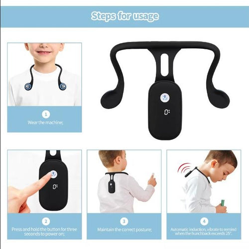 Smart Posture Corrector with Vibration Alert – Soft Silicone, USB Rechargeable